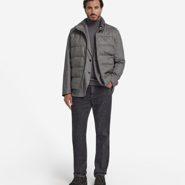 Cashmere and silk sleeveless short quilted jacket