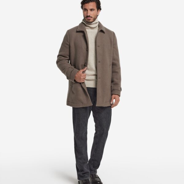 Cashmere single-breasted pea coat
