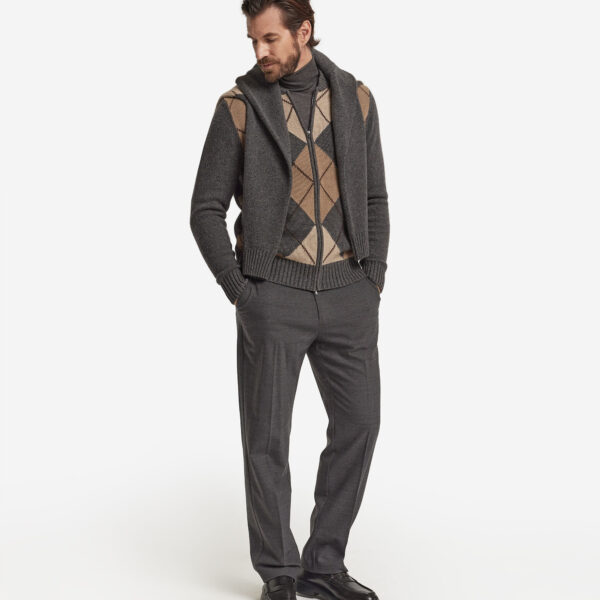 Ultrasoft Cashmere cardigan with zipper and bomber collar