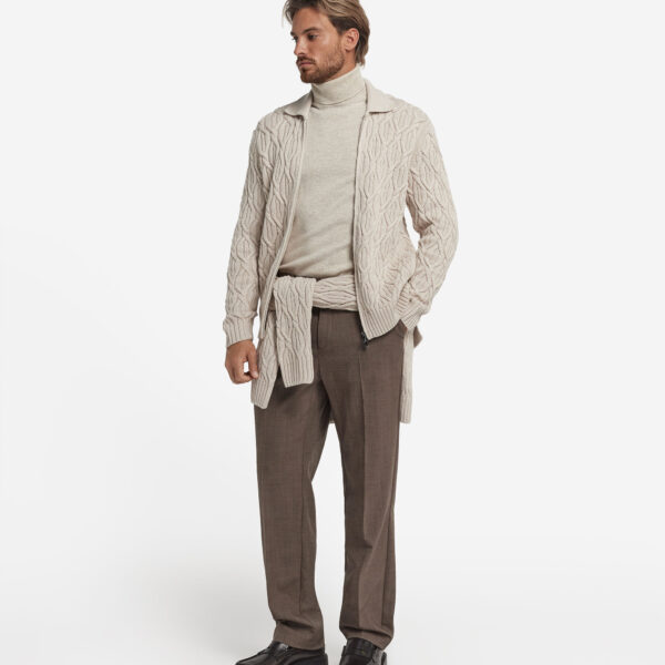 Wool Cable Knit Cardigan