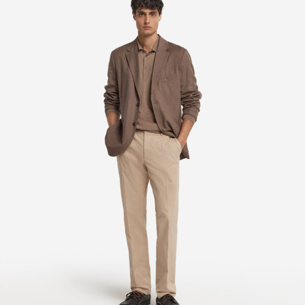 Cotton and cashmere herringbone chino pants
